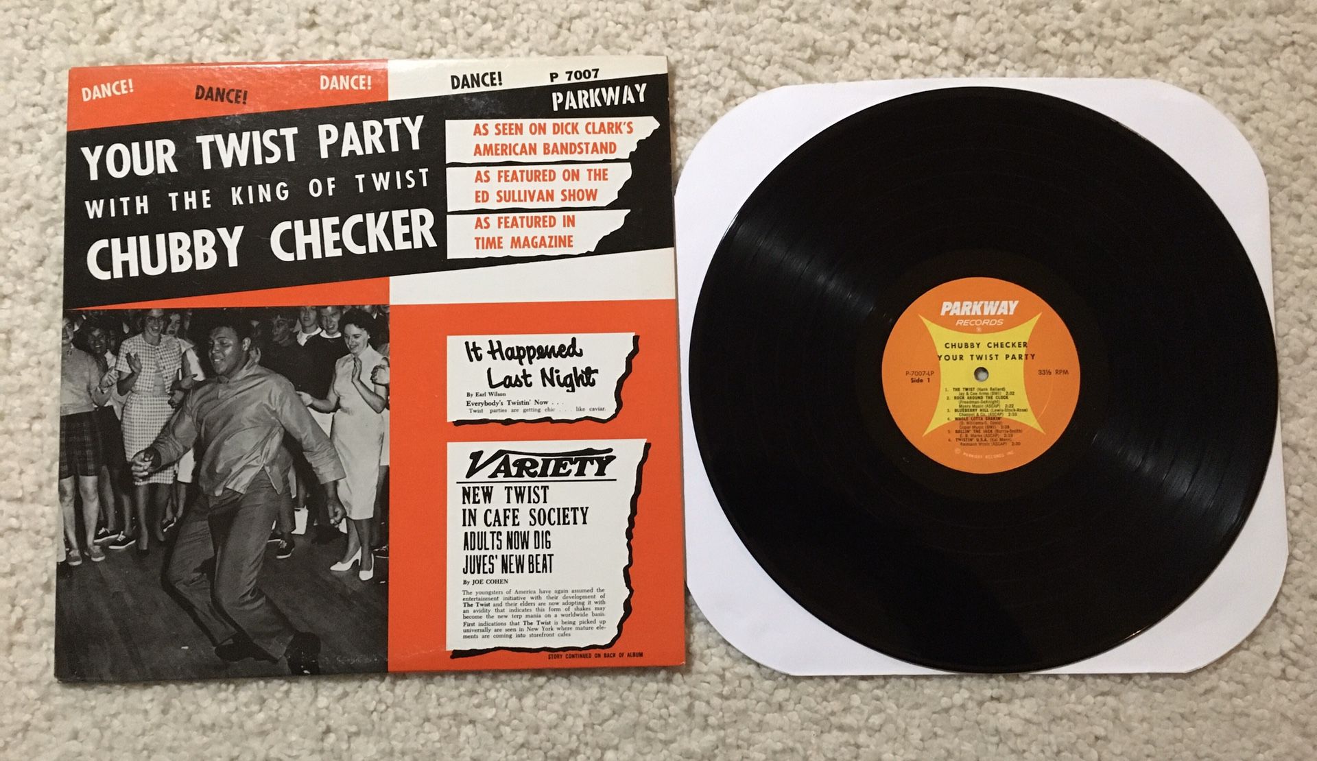 Chubby Checker “Your Twist Party (With The King Of Twist)” vinyl lp 1961 Parkway Records Mono Pressing gorgeous like new collector’s copy Rock & Roll