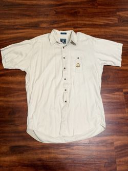 Chaps Ralph Lauren Short Sleeve Large Button Down Shirt - Beige