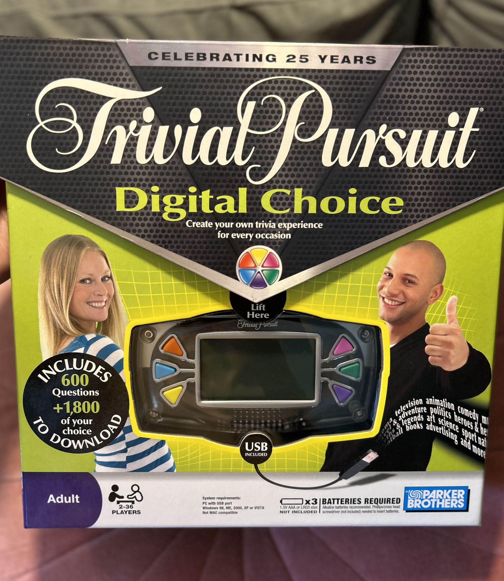 NEW SEALED 2008 Parker Brothers Trivial Pursuit Game Digital Choice 25th Anniversary Edition
