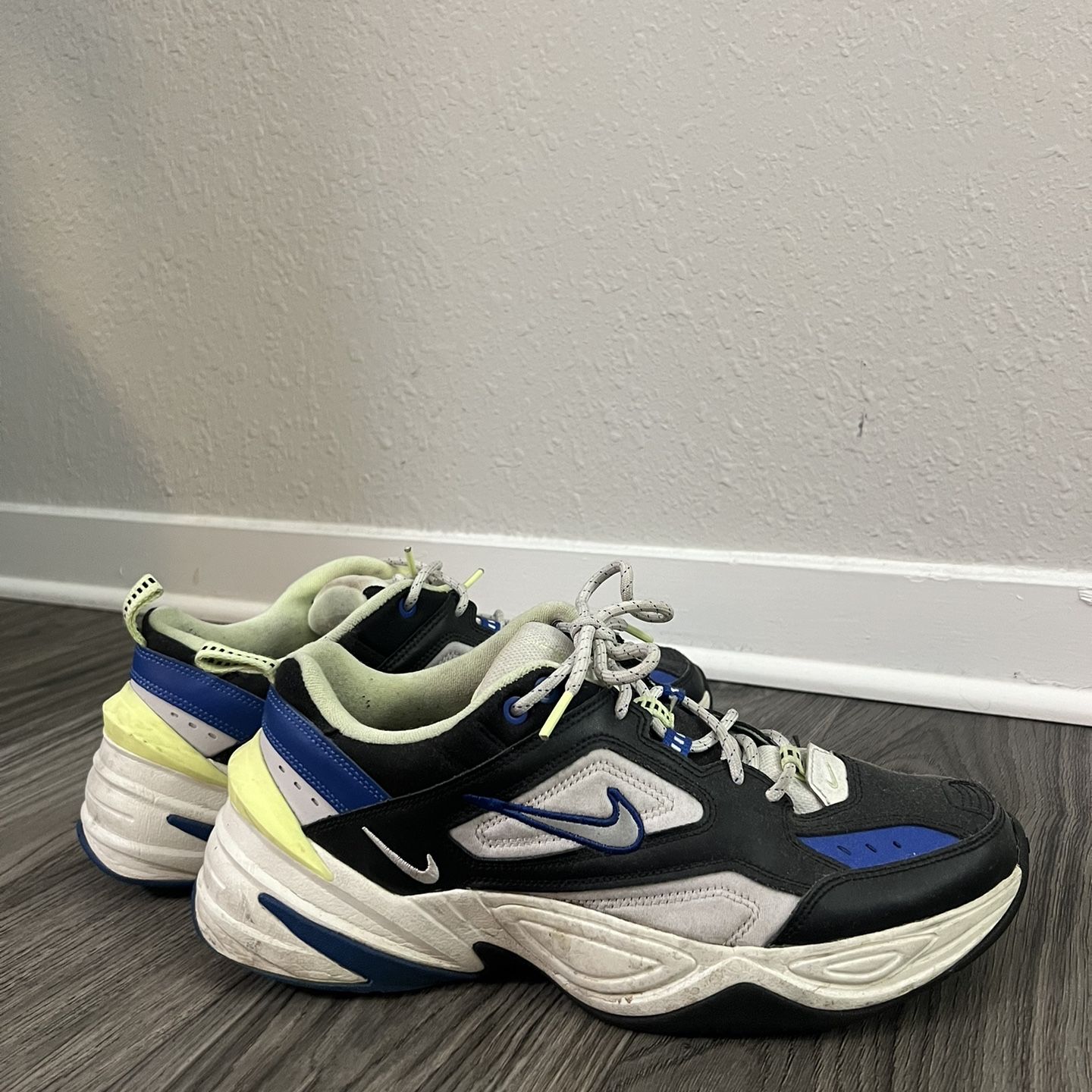 Nike m2k tekno black royal volt best sale