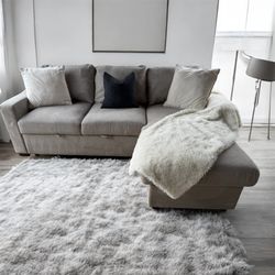 Coddle Aria Fabric Sleeper Sofa with Reversible Chaise & Storage 