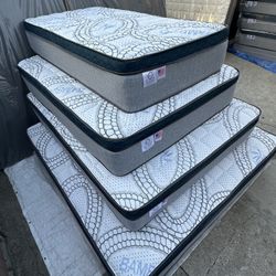 Queen Size Mattress Pillow Top 12” Thick.     All Sizes Available.     Delivery Available.     Brand New Mattress 