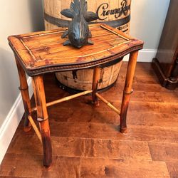 Vintage MCM Boho Chic Bamboo Table 