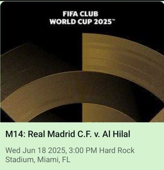 Madrid Vs AL Hilal Tickets
