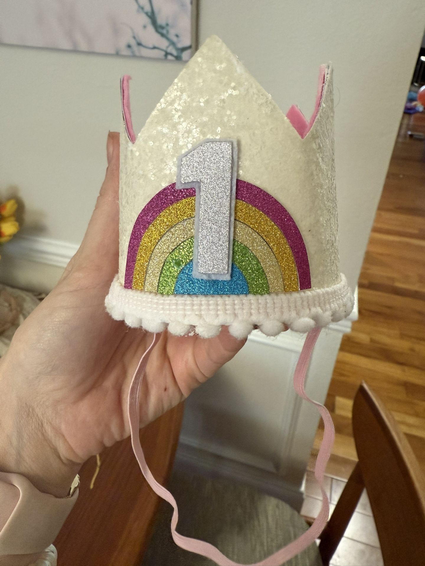 First Birthday Sparkly Crown Girl