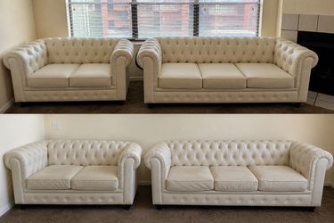 White Leather Set couches $250