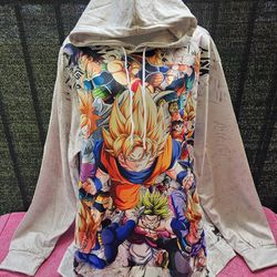 Dragon Ball Z Anime Pullover Hoodie Sweatshirt Men's Women's Unisex - Size L