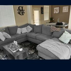 Gray Sectional Couch With Chaise 3 Piece Ashley Furniture 