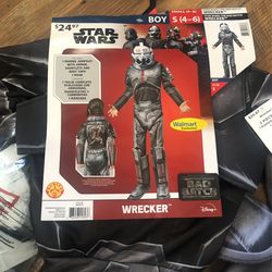 Star Wars Wrecker Costume Kids Size Small 4/6
