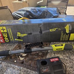 Ryobi Cordless One Telescoping Power Scrubber Kit Come With Battery And Charger