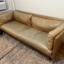 Crate & Barrel Wells Leather Sofa