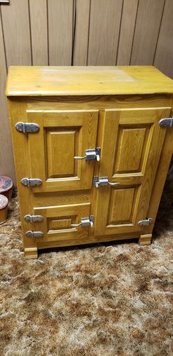 Early 1900's 3 Door Antique Ice Box