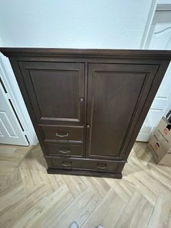 Dark Brown Wood Dresser