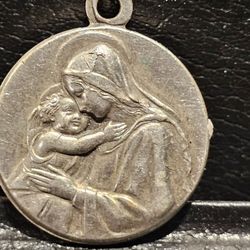 Antique Silver Madonna Charm