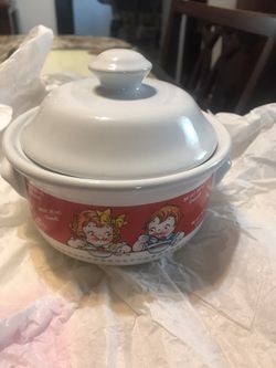 1998 retro Campbell Soup Crock Bowl w/Lid