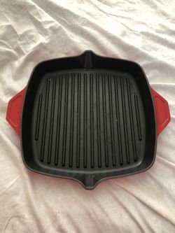 12” French Cast Iron Enamel Grill Pan
