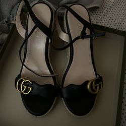 Gucci Women’s Aitana Espadrille Wedge Sandals 