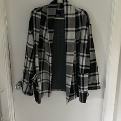 Black And White  Plaid Jacket 