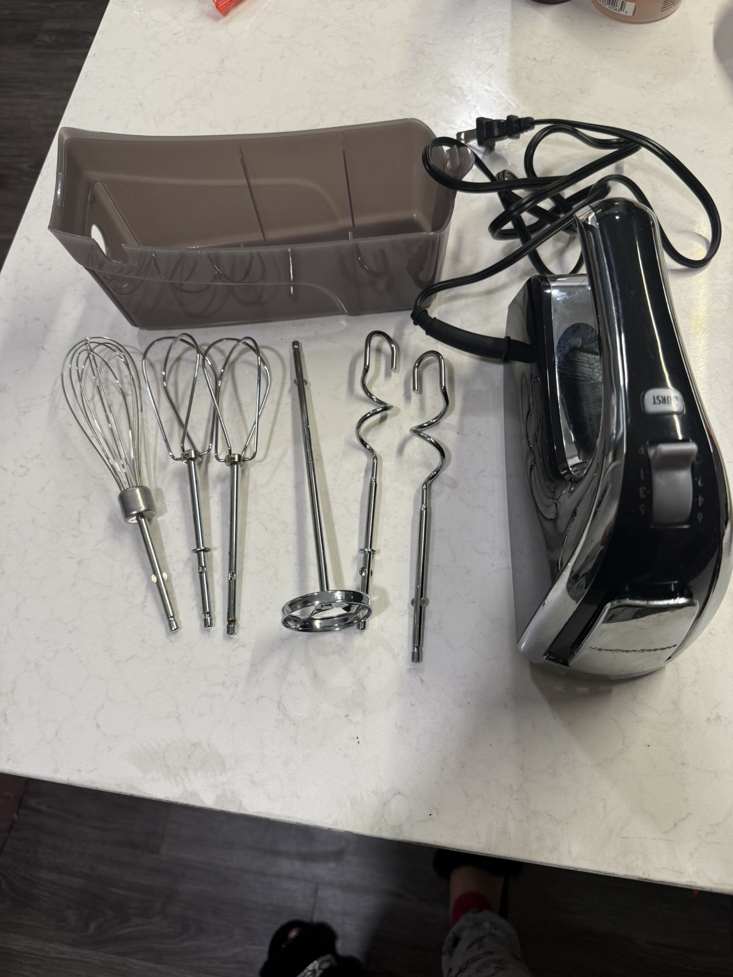 Hamilton Beach Hand Mixer with Attachments & Storage Case – 6-Speed + Pulse Function