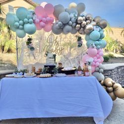 Baby Shower Table Setup Boho Theme 