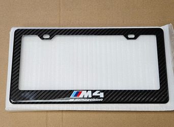BRAND NEW BMW M4 M COMPETITION 100% Real Carbon Fiber License Plate Frame Tag Cover Original 3K 