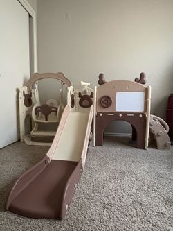 Toddler slide and swing set