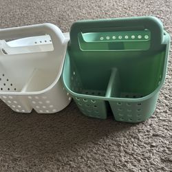  Multipurpose Caddy Organizer, Plastic Caddy with Handle, Stackable Desk Organizer for Stationery, Marker and Pencil, Office Supplies Organizer, Dorm 