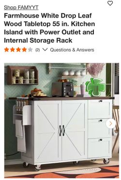 Kitchen Island W/ Power Outlets