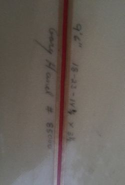 Surfboard gary hanel 9’6”