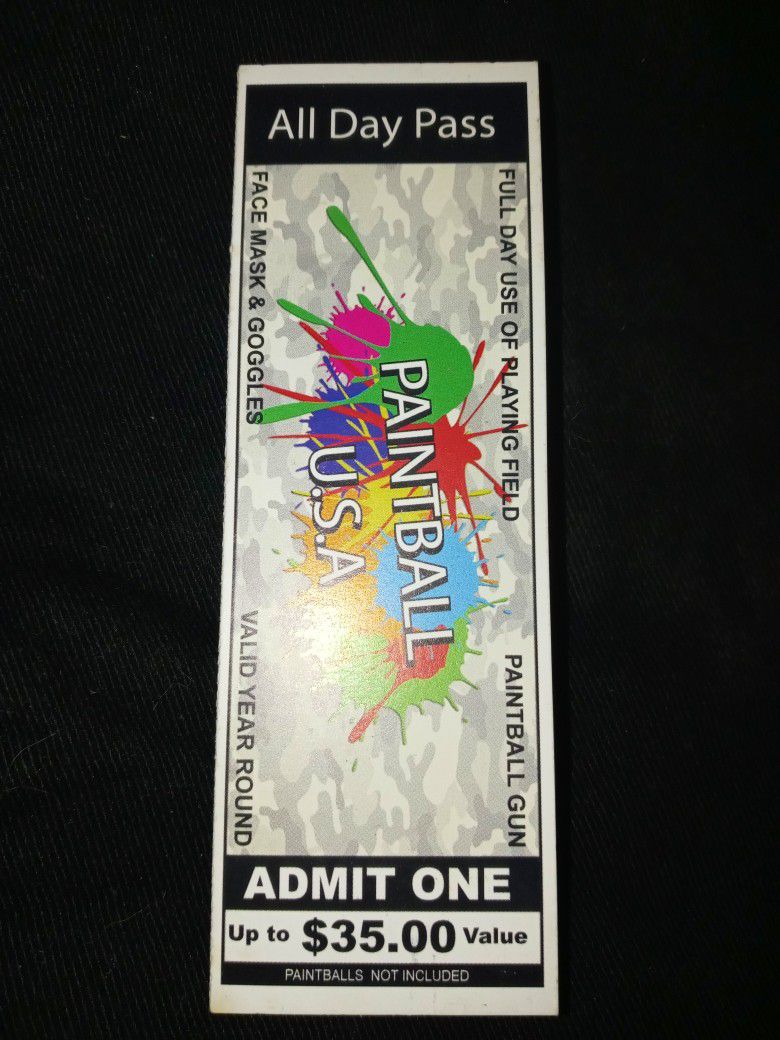 PAINTBALL TICKETS!!! ...ALL DAY PASS