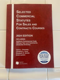 Selected Commercial Statutes For Sales & Contracts Courses