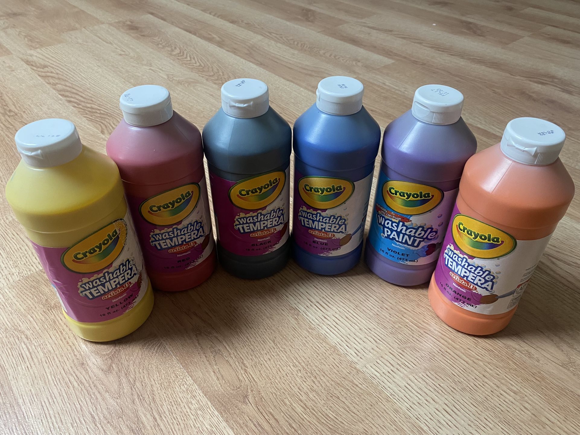 Crayons Tempera Washable Paints 16oz( Pack Of 6)