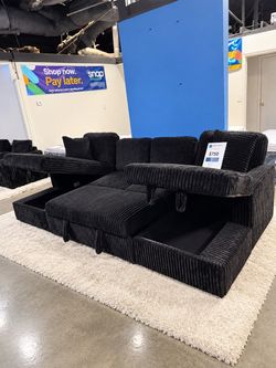 ποΈ New U-Shape Corduroy Sectional+Sleeper+Storage $10 Down