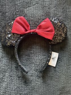 Black and red sequence Minnie Mouse headband