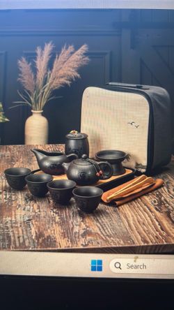 Black Ceramic Travel Tea Set