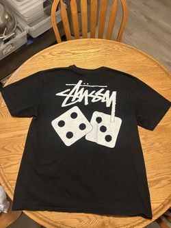 STUSSY BLACK TSHIRT ROLL THE DICE SIZE L