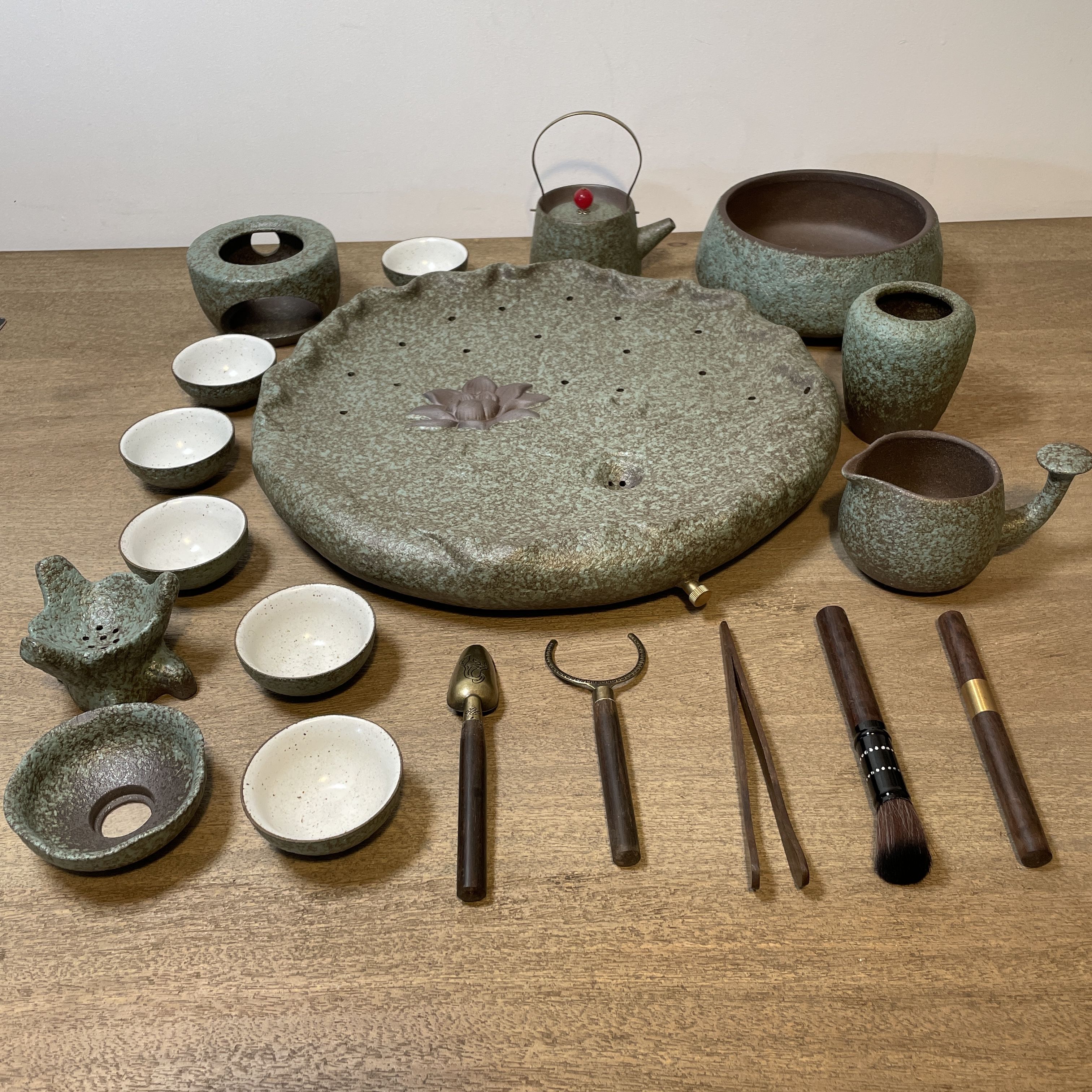Japanese Tea Ceremony Tea Set Zen Tea Set With Tray Complete Stoneware Tea Set
