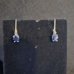 Genuine Kanchanaburi Blue Sapphire Earrings 