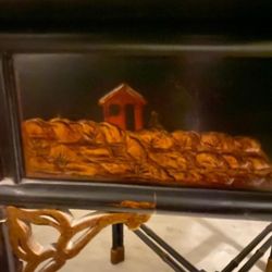 Maitland Smith Table Leaf Drop Floral Design Hand Painted Vintage Antique Wood Carved