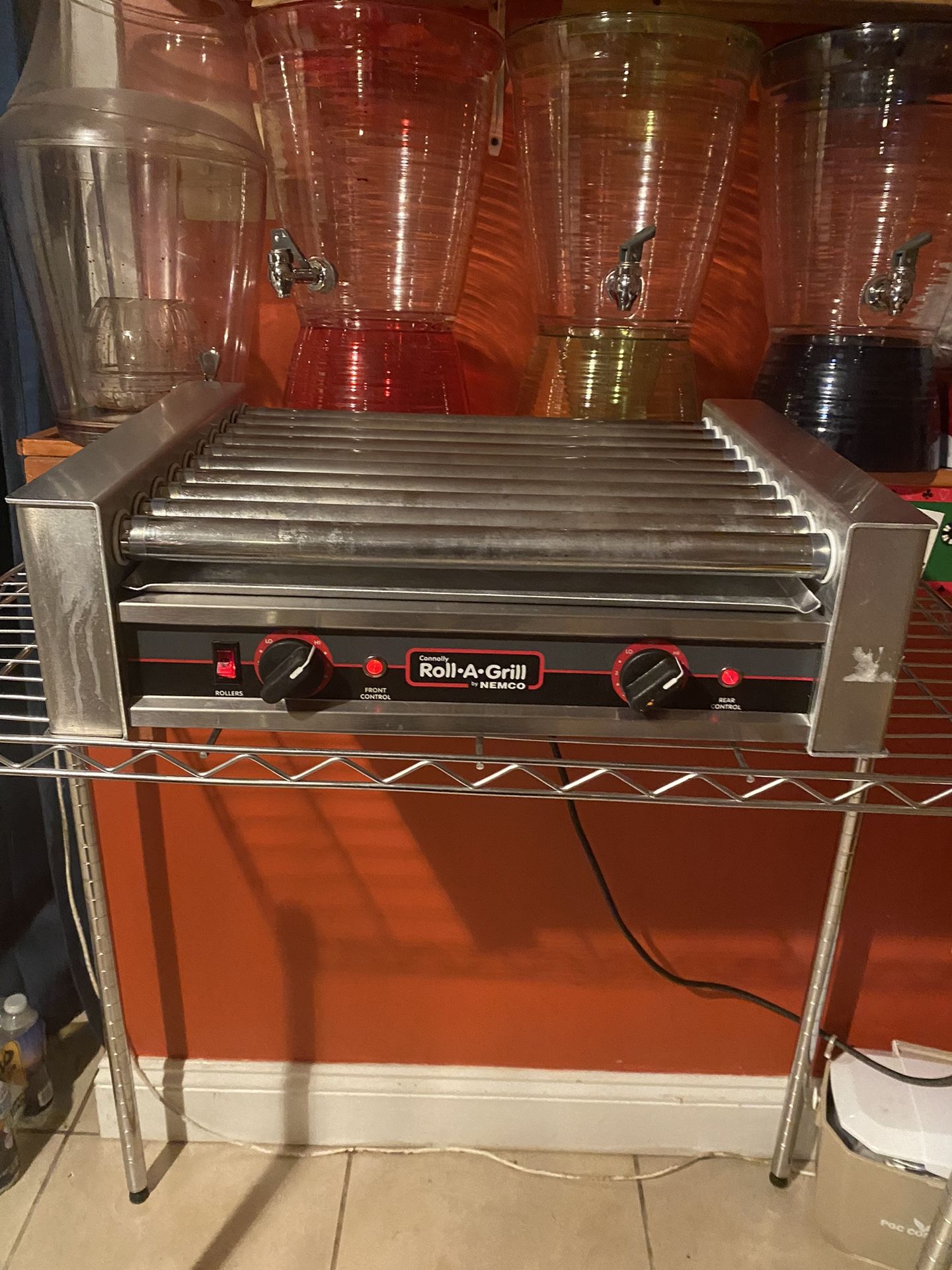 NEMCO ROLL-A-GRILL hotdog roller With Glass Shield