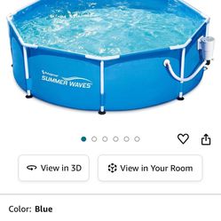 8ft x 30in Outdoor Round Metal Frame Above Ground Swimming Pool and EVERYTHING YOU NEED TO START