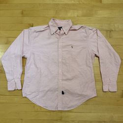 Pink Ralph Lauren button up shirt