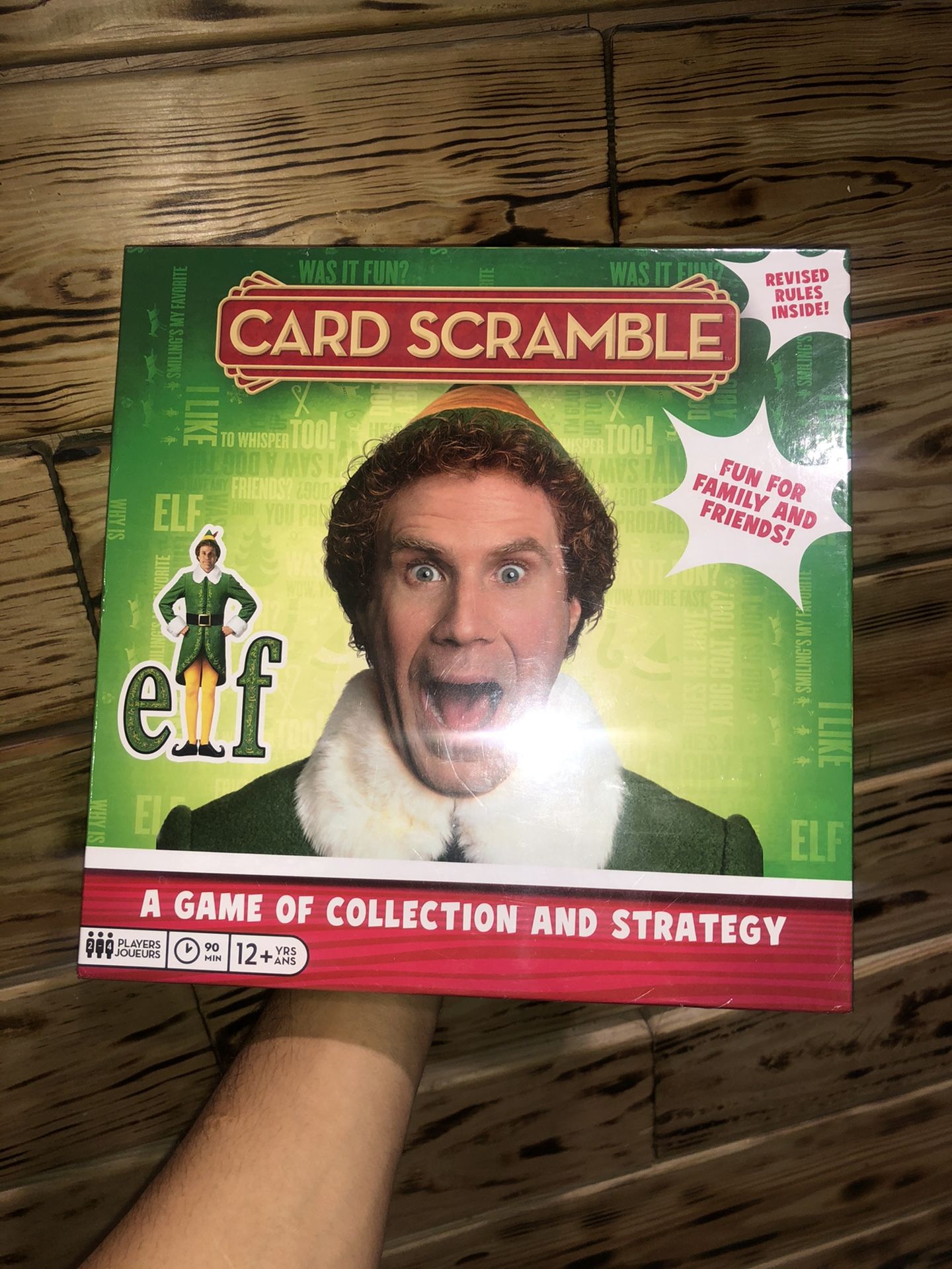 Elf Card Scramble Board Game Buddy The Elf Santa! I Know Him! Family Fun! Sealed