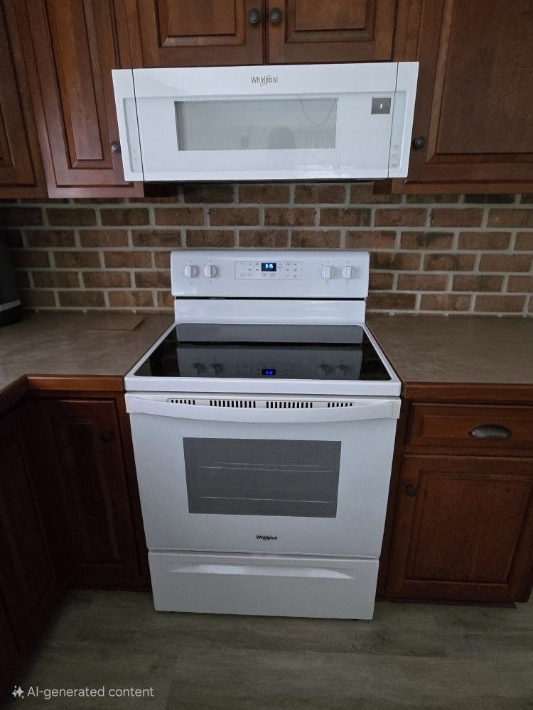 Whirlpool_White 30" Microwave and Electric Range