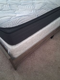 Bed, headboard and mattress