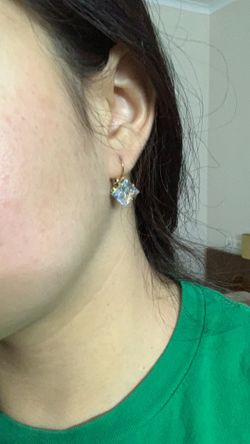 CZ earrings princess cut (2+ carat)