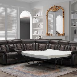 Brand New! 7pc Sleeper Motion Sectional 😍/ Take It home with Only $39down/ Hablamos Español Y Ofrecemos Financiamiento 🙋🏻‍♂️
