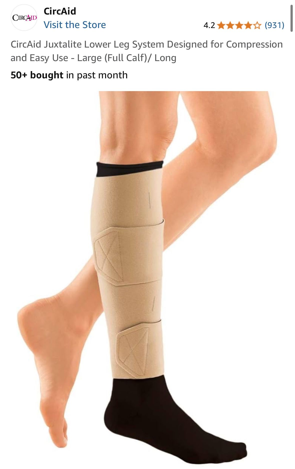 CircAid Juxtalite Lower Leg System Designed for Compression and Easy Use - Large (Full Calf)/ Long