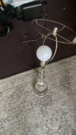 Glass Table Lamp with Wire Shade Frame