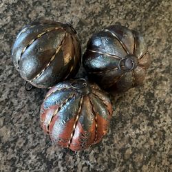 Leather And Brass Covered Decorator Balls